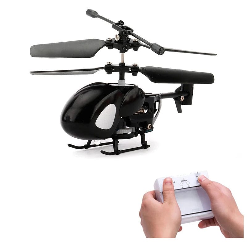  Showlu Fashion Store Pure black High quality 3.5-channel color mini remote control helicopter anti-collision and drop-resistant drone children's toy