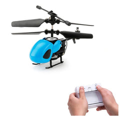  Showlu Fashion Store Pure blue High quality 3.5-channel color mini remote control helicopter anti-collision and drop-resistant drone children's toy