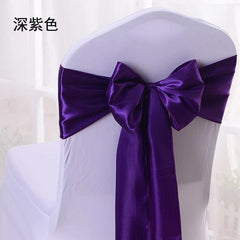 SHOWLU FASHION STORE Purple / 10 pcs 10/100pcs Satin Chair Bow Sashes Wedding Chair Knots Ribbon Butterfly Ties For Party Event Hotel Banquet Home Decoration