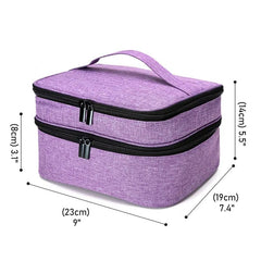  Showlu Fashion Store purple Multi-function Large Travel Essential Oil Nail Polish Manicure Makeup Storage Bags Cosmetic Carry Case Pouch Suitcase For Women