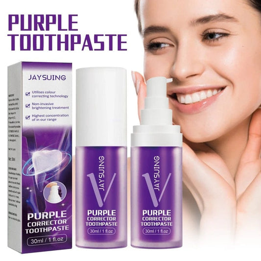  Showlu Fashion Store Purple White Teeth Toothpaste Cleans Teeth Stains Tartar Bad Breath Freshens Oral Odor Reduce Yellow Teeth Bleeding Gums Care