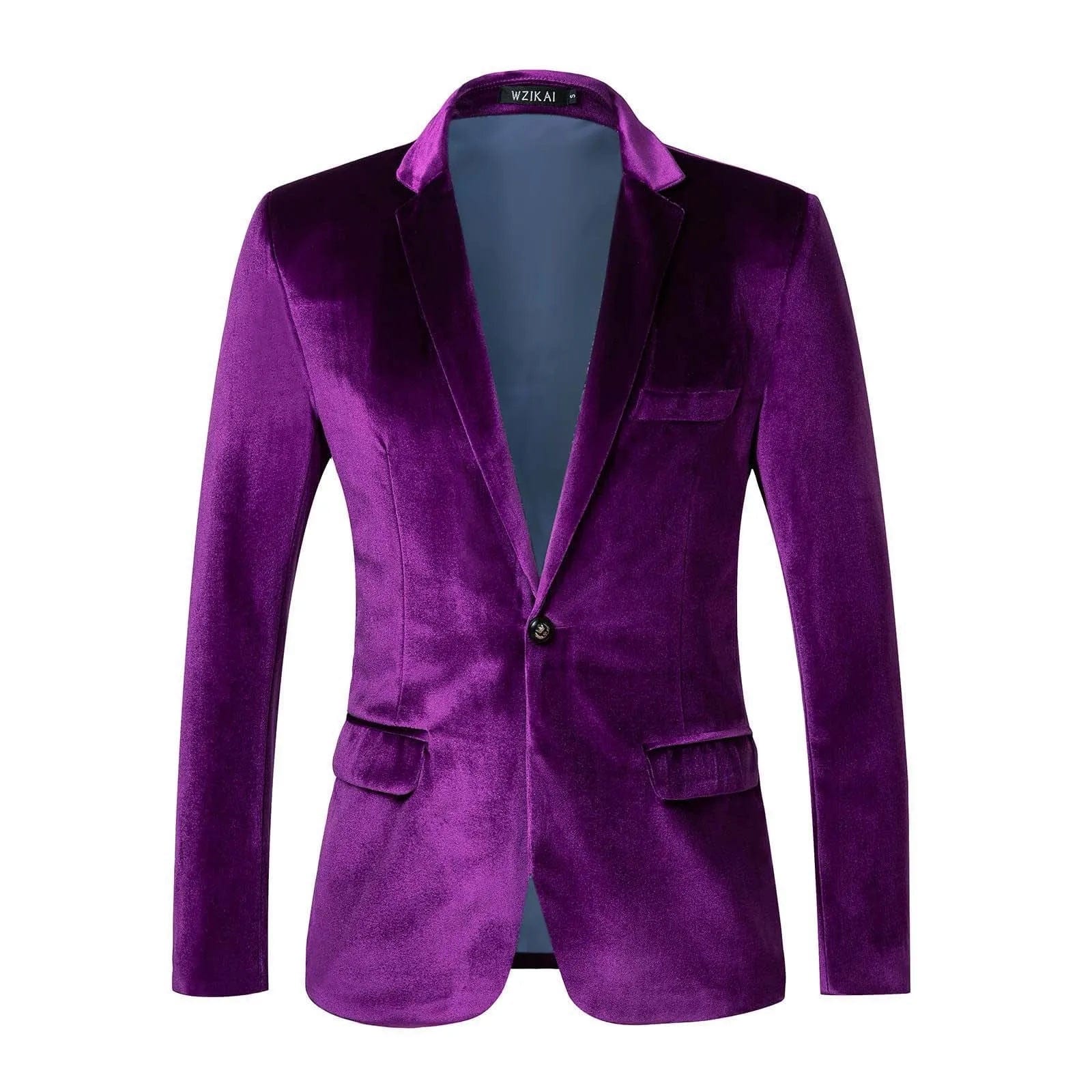 SHOWLU FASHION STORE Purple / XXL / CN Men Blazer Shiny Purple Velvet Jacket Suit Spring New Slim Fit Club Party Wedding Dress Blazers Outerwear Tuxedo Groom Banquet