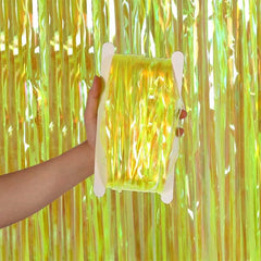 Showlu Fashion Store rainbow gold / 2M drop 1M width Advanced Birthday Party Decorations Backdrop Wall Foil Tassel Fringe Curtain Kids Adult Photo Booth Baby Shower Party Supplies