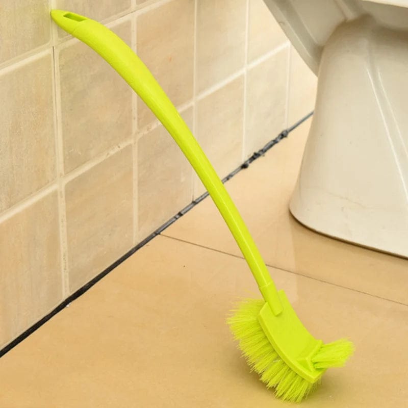 SHOWLU FASHION STORE random Bathroom Cleaning Brush Toilet Cleaning Brush Plastic Toilet Brush Scrubber Curved Clean Side Bending Handle Corner Brush New