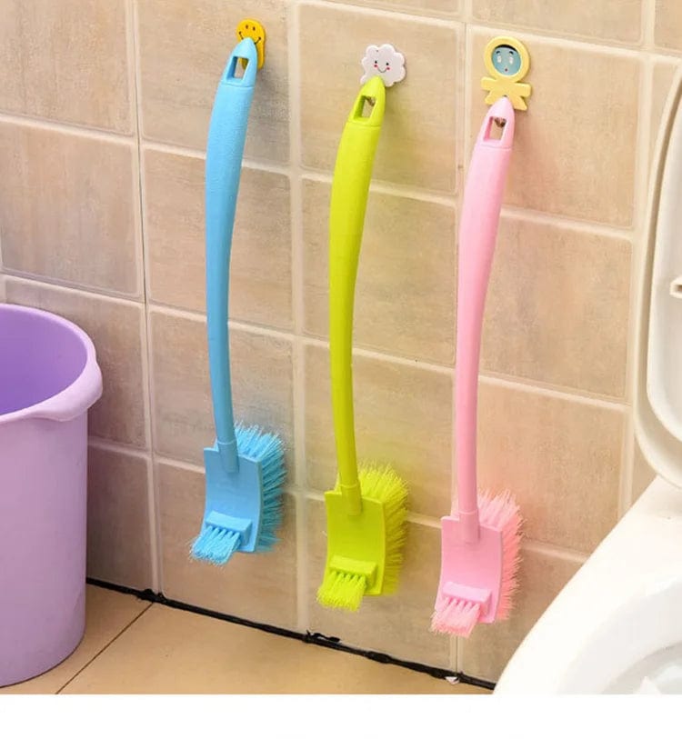 SHOWLU FASHION STORE random Bathroom Cleaning Brush Toilet Cleaning Brush Plastic Toilet Brush Scrubber Curved Clean Side Bending Handle Corner Brush New