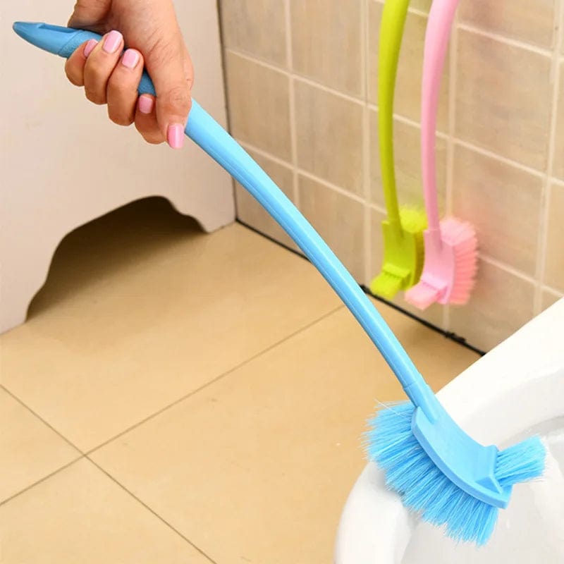 SHOWLU FASHION STORE random Bathroom Cleaning Brush Toilet Cleaning Brush Plastic Toilet Brush Scrubber Curved Clean Side Bending Handle Corner Brush New