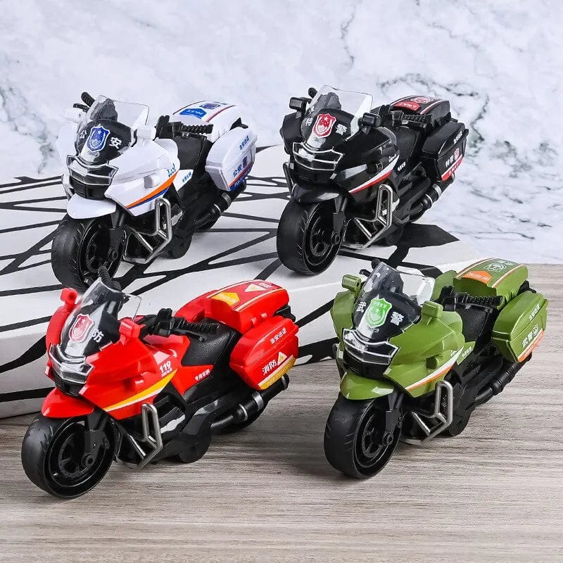 Showlu Fashion Store Random Style 1Pc Children Inertia Motorcycle Swat Fire Boys Random Style Toy Car Inertial City Service Motorcycle