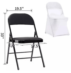 SHOWLU FASHION STORE READOR 100Pcs stretch party banquet chair slipcovers black wedding spandex folding chair cover for weddings