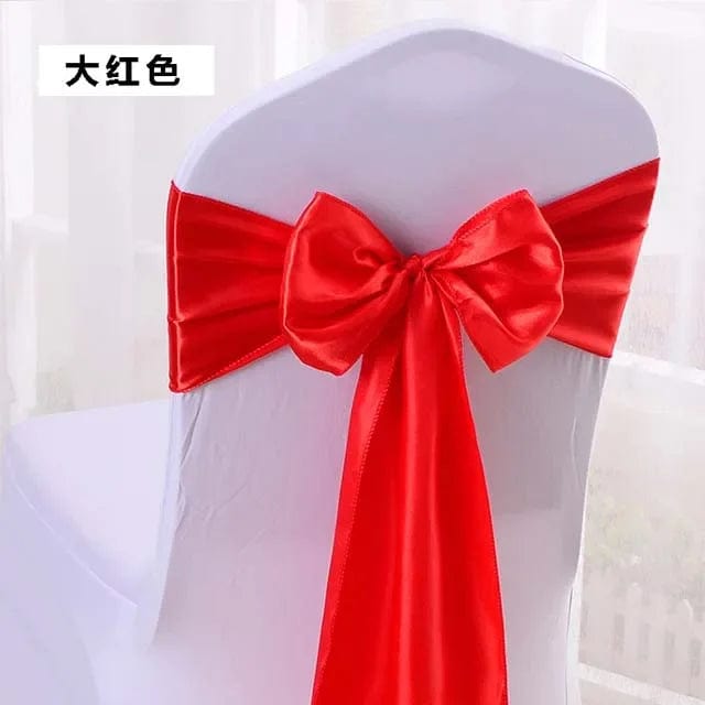 SHOWLU FASHION STORE Red / 10 pcs 10/50pcs Chair Sashes Elastic Stretch Chair Bow Band Hotel Wedding Banquet Chair Decor Birthday Party Outdoor Camping Chair Sash