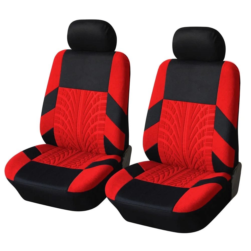 Showlu Fashion Store Red-2Piece ATZQOU Embroidery Car Seat Covers Set Polyester Universal Fit Most Cars Truck SUV Van Front Rear Protector