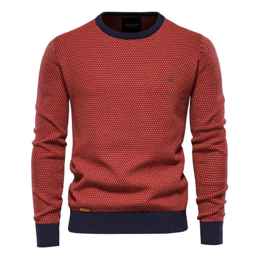  Showlu Fashion Store Red / 3XL Wholesale Men'S Knitted Sweater Top Men'S Round Neck Pullover Sweater Knitted Sweatshirt For Autumn And Winter