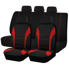  Showlu Fashion Store red-5seat Four Season Universal Car  Front/Rear Seat Cover Polyester Fabric Protect Seat Covers Safe Truck Van SUV Seat Protecto Accessory