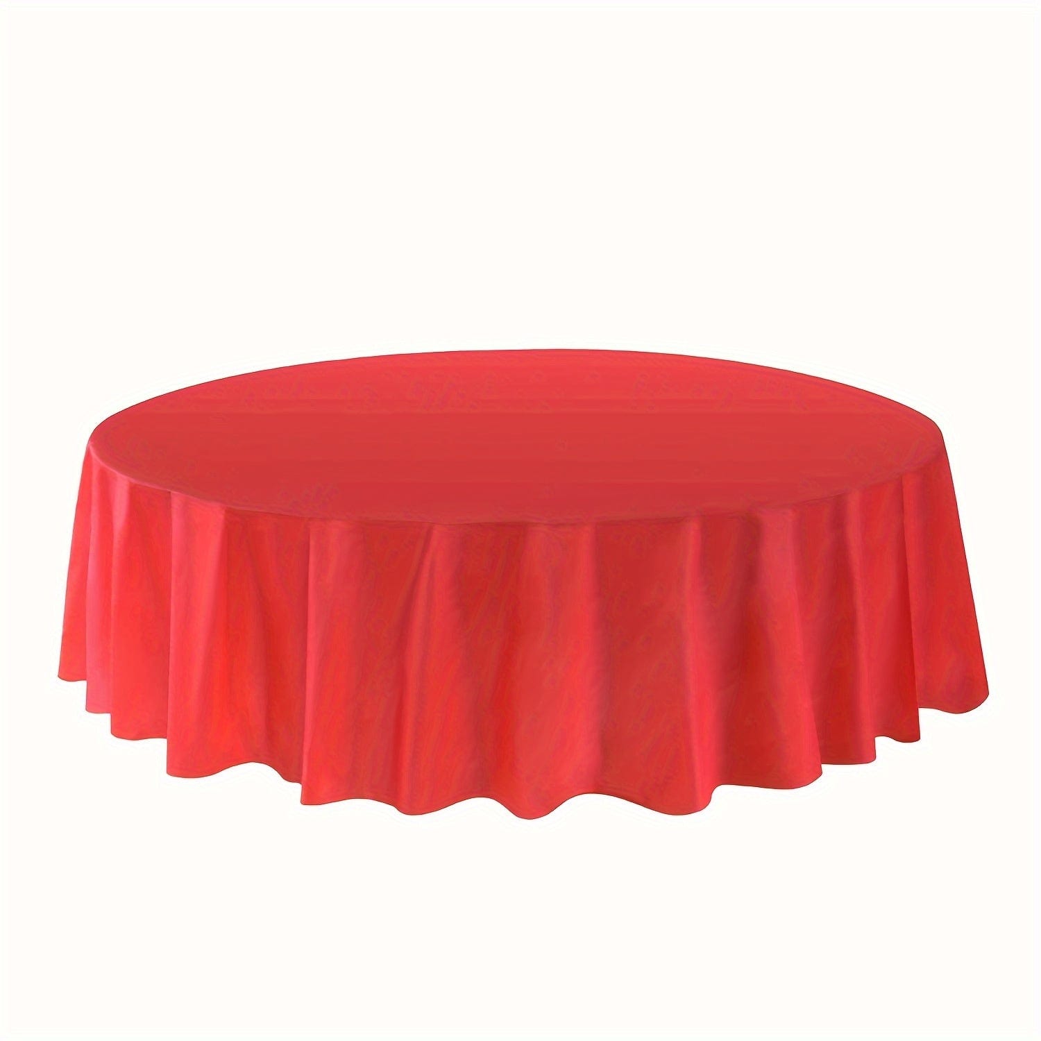 Showlu Fashion Store Red / 84" 12-Pack Premium Plastic Table Cover Medium Weight Disposable Tablecloth-for Wedding, Birthday, Bachelor Party, Graduation - Versatile Fit For Various Occasions, Holiday-Themed 12PK Round 84"