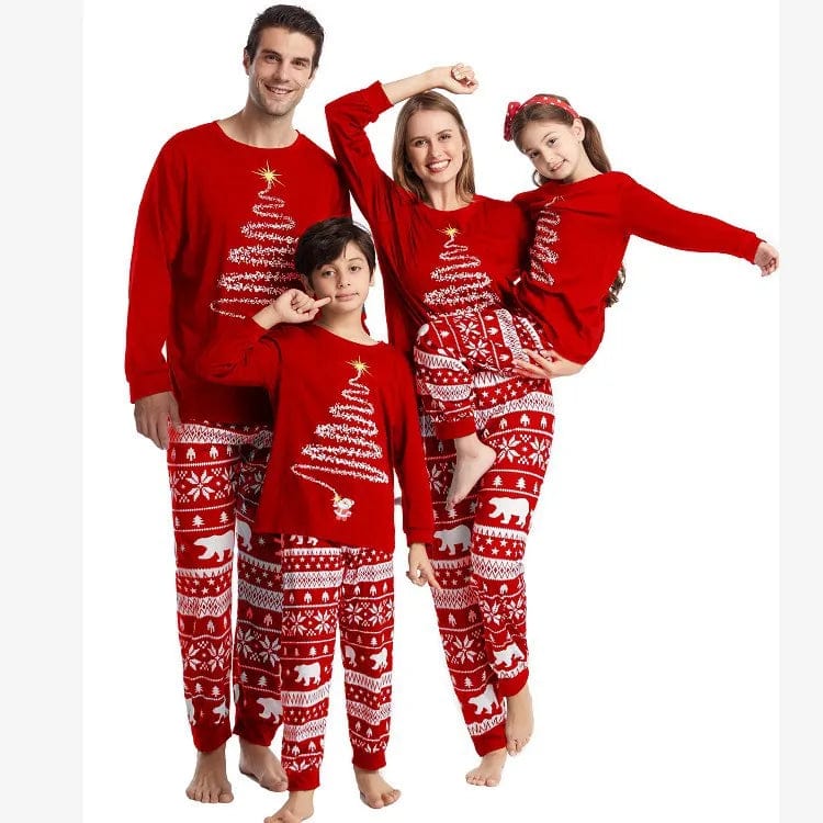 Showlu Fashion Store Red(AE存量)*** / Dad XL / CHINA Christmas Pajamas Outfits Family Matching 2024 New Year Elk Plaid Printed 2PCS Pyjamas Pants Print Adult Kids Xmas Baby Clothing