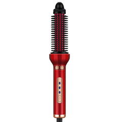 Showlu Fashion Store Red / AU Automatic Rotating Electric Hair Brushes 2 in 1 Straightening and Curling Ionic Hot Comb Ceramics Fast Heating Anti -scalding