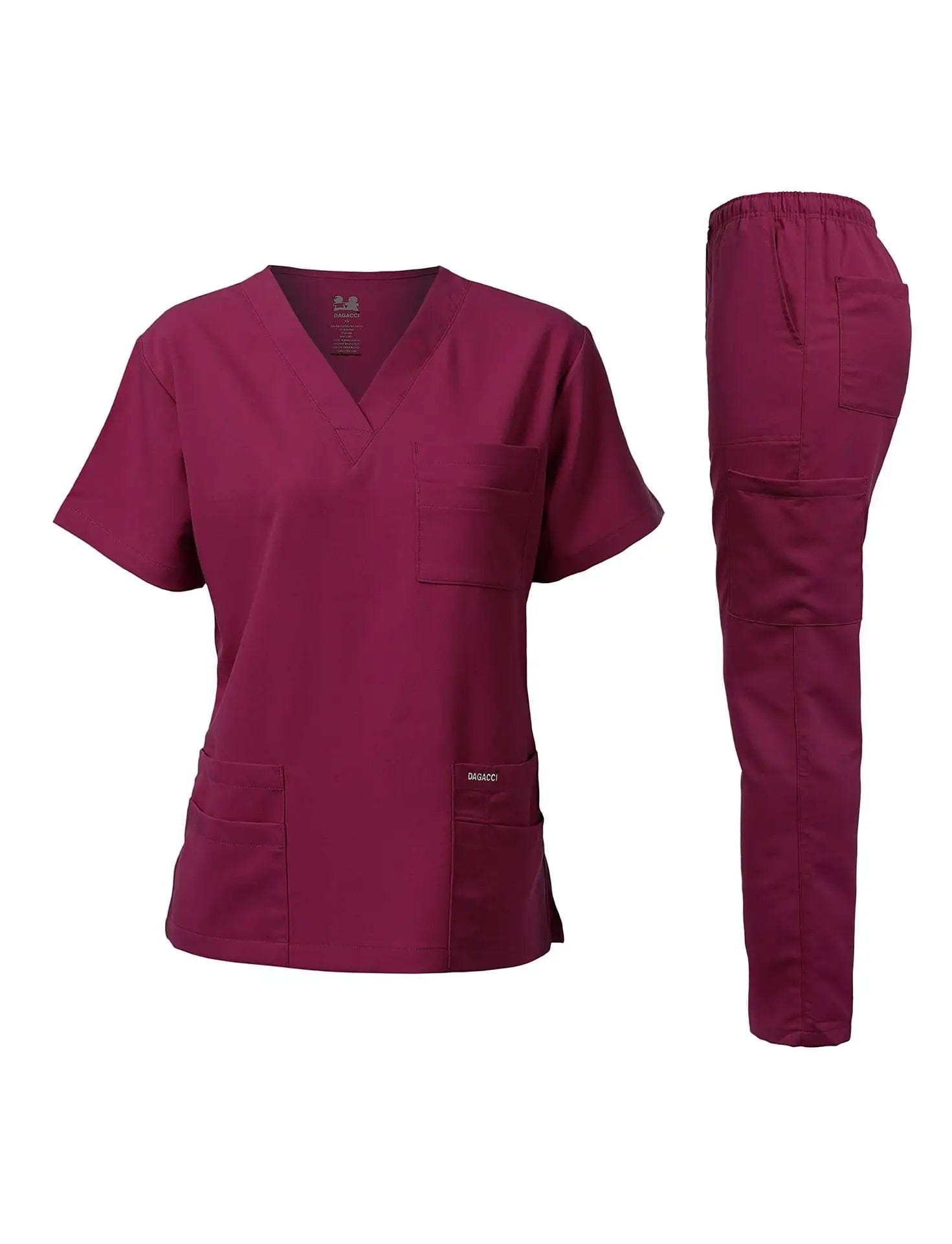 SHOWLU FASHION STORE red / L Dental Clinic Scrubs Men and Women Short Sleeve Surgical Scrub Sets Medical Uniforms for Doctors and Surgeons Wholesale