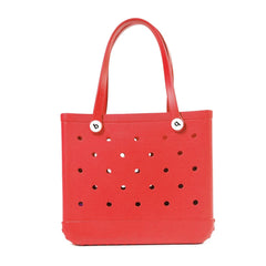  Showlu Fashion Store red / L Large Boggs Beach Bag Summer EVA Beach Basket Women Picnic Tote Bag Holes Waterproof Handbag Pouch Shopping Shoulder Bag