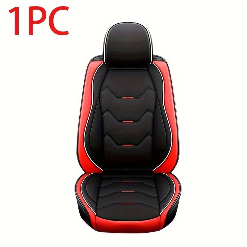  Showlu Fashion Store Red Luxury Car Seat Cover PU Leather Automobiles Seat Cushion Protector Chair Four Seasons Vehicle Interior Car Accessories