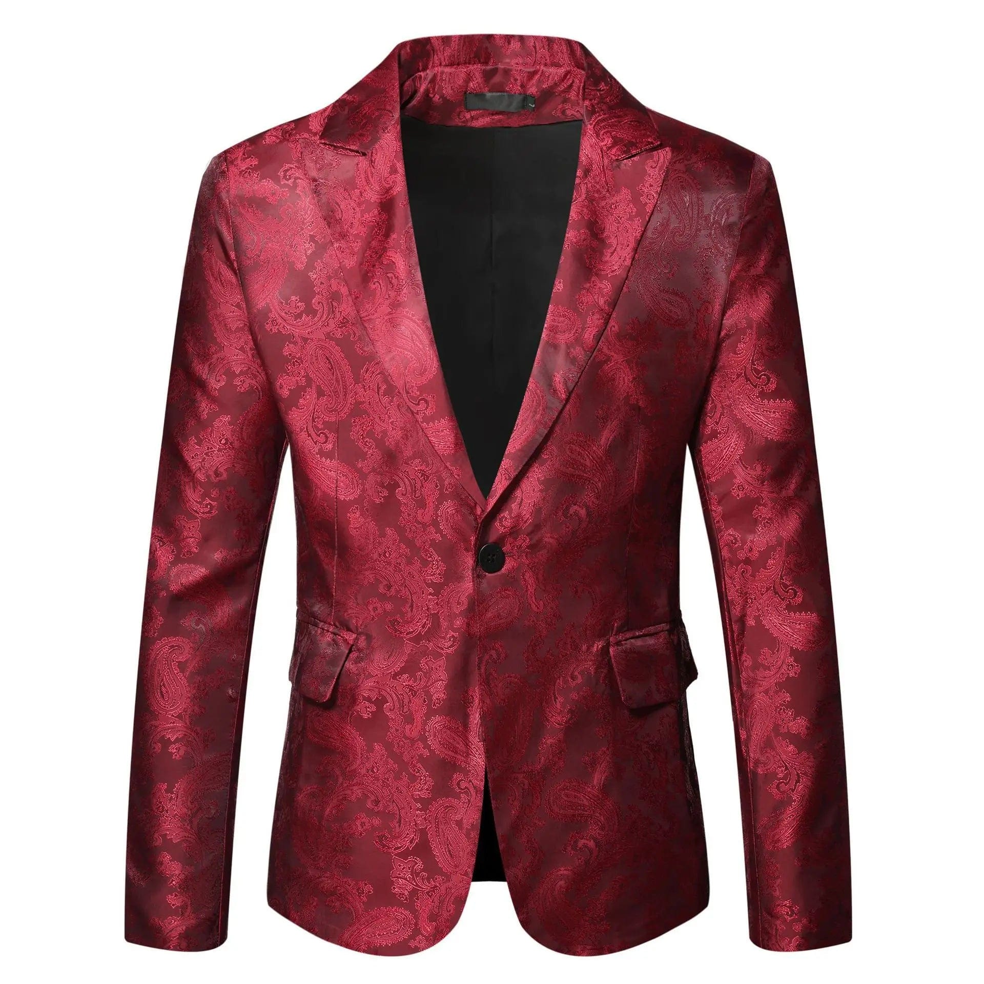 SHOWLU FASHION STORE red / M 2023 Spring and Autumn Season Large Size Casual Suit Fashion Men's Suit Coat Dark Pattern Colors