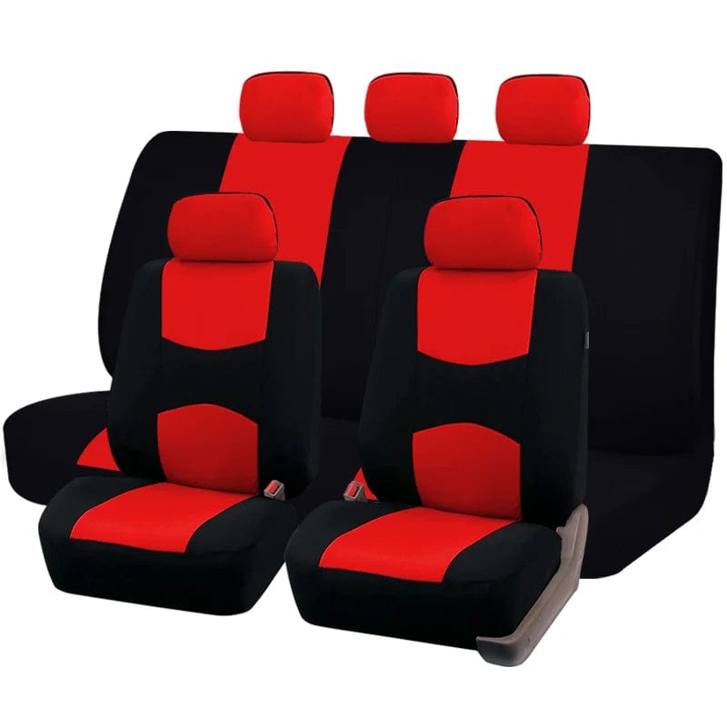 Showlu Fashion Store Red Set AUTO PLUS Car Seat Covers Universal Fit Most Car, SUVs, Vans Polyester Mesh Fabric Car Seat Cushion Car Accessories Interior