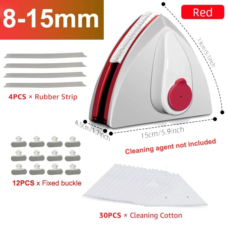 SHOWLU FASHION STORE red with cotton Magnetic Window Cleaner Brush Double-Side Automatic Water Discharge Wiper Glass Window Brush Cleaning Household Tools Cleaning