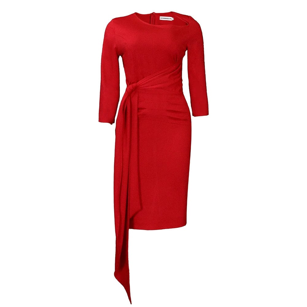  Showlu Fashion Store Red / XXXL code OL Dresses Women Sexy Nude Long Sleeve Midi Club Dress 3xl