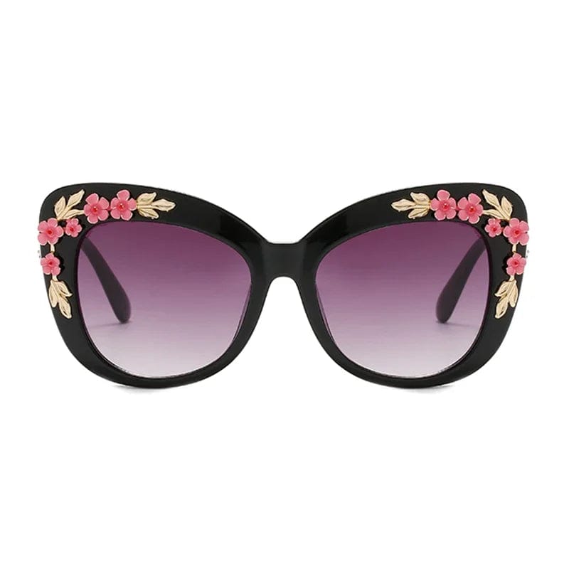  Showlu Fashion Store Retro Cat Eyes Sunglasses  Flower Cat Eyes Sunglasses UV400 Butterfly Eyes Broken Plastic Gradient Men's and Women's Sunglasses