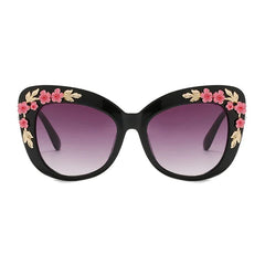  Showlu Fashion Store Retro Cat Eyes Sunglasses  Flower Cat Eyes Sunglasses UV400 Butterfly Eyes Broken Plastic Gradient Men's and Women's Sunglasses