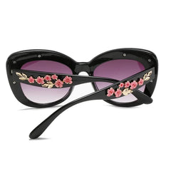  Showlu Fashion Store Retro Cat Eyes Sunglasses  Flower Cat Eyes Sunglasses UV400 Butterfly Eyes Broken Plastic Gradient Men's and Women's Sunglasses