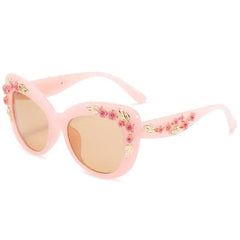  Showlu Fashion Store Retro Cat Eyes Sunglasses  Flower Cat Eyes Sunglasses UV400 Butterfly Eyes Broken Plastic Gradient Men's and Women's Sunglasses