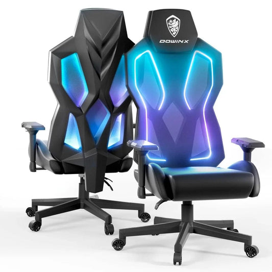 SHOWLU FASHION STORE RGB Gaming Chair with LED Lights, Ergonomic Computer Chair for Adults, Reclining Chair, Video Game Chair with Adjustable Lumbar