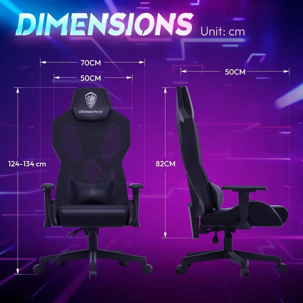 SHOWLU FASHION STORE RGB Gaming Chair with LED Lights, Ergonomic Computer Chair for Adults, Reclining Chair, Video Game Chair with Adjustable Lumbar