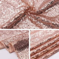  Showlu Fashion Store Rose Gold / 150x300cm-59x118in Glitter Sequin Table Cloth Rectangular Table Cover Rose Gold Tablecloth For Wedding Birthday Party Home Decoration Custom Size