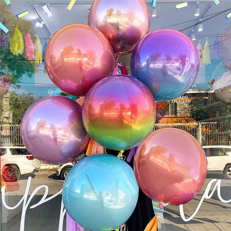  Showlu Fashion Store Rose Gold 4D Foil Balloon 18/22Inch Helium Globos Rainbow Metallic Balloon Birthday Party Decor Kid Wedding Baby Shower Toy Gift