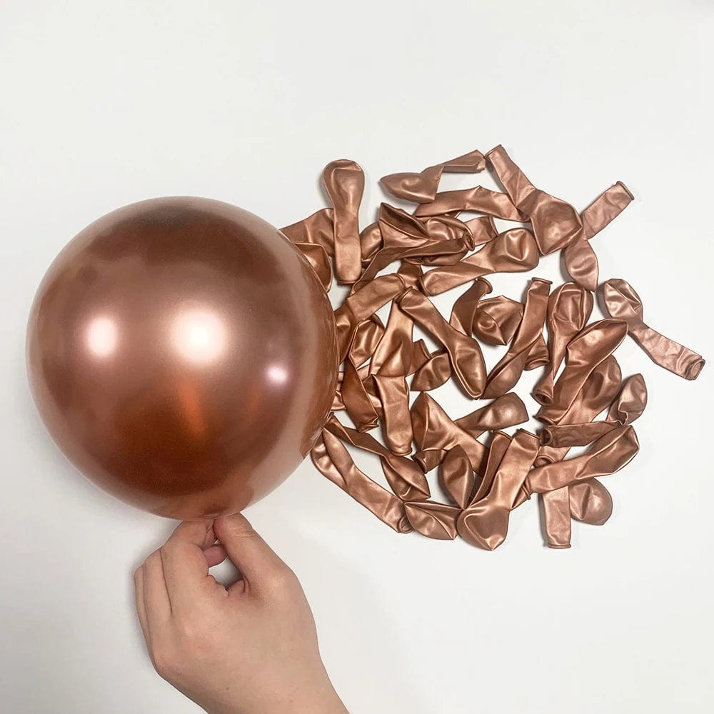  Showlu Fashion Store Rose Gold / 5inch / 30Pcs Metallic Balloons Birthday Party Baby Shower Wedding Decorations Chrome Purple Blue Rose Gold Pink Red Silver 10/20/30pcs Ballon