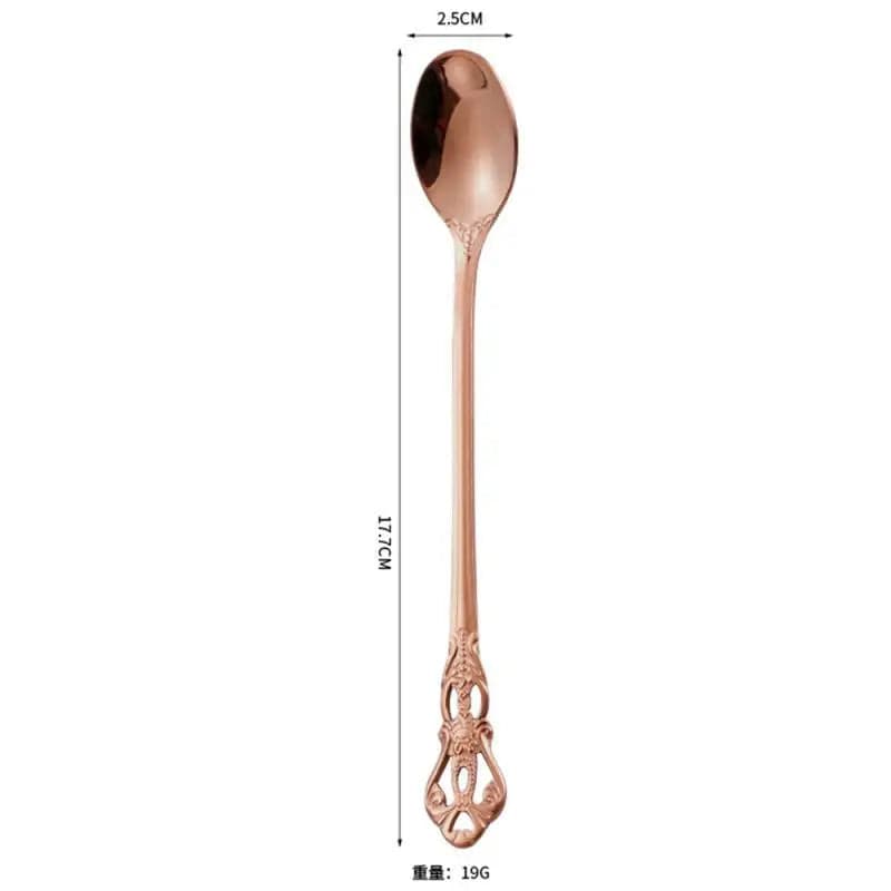  Showlu Fashion Store Rose Gold Ice Spoon / CHINA Stainless Steel Cutlery Set Gold Dinnerware Royal Tea Spoon Forks Knives Kitchen Western Dinner Silverware Tableware Gift