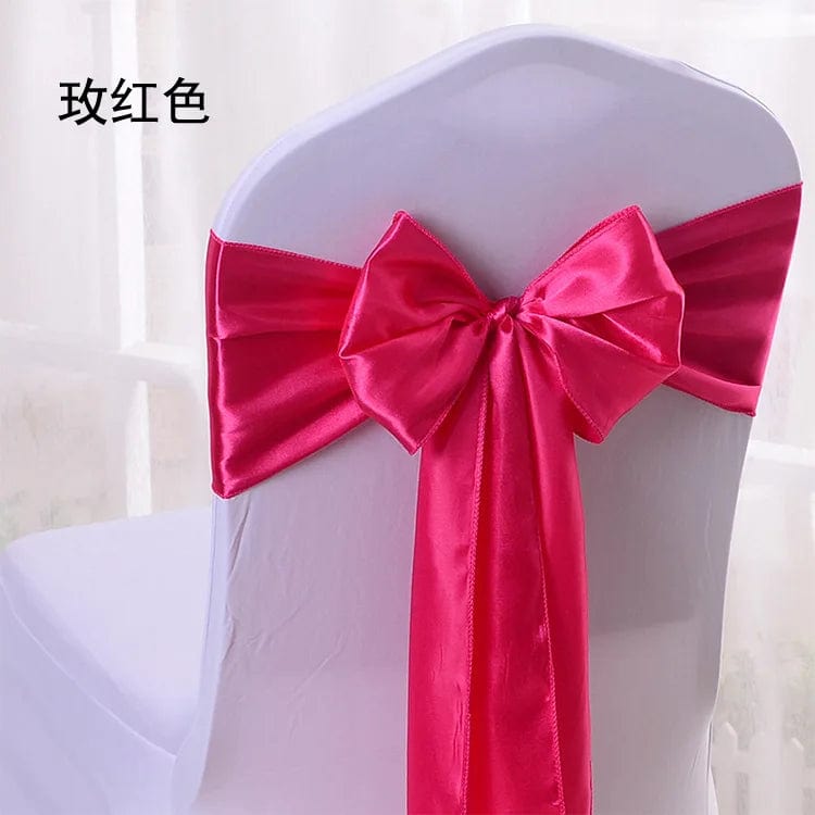 SHOWLU FASHION STORE Rose Red / 10 pcs 10/100pcs Satin Chair Bow Sashes Wedding Chair Knots Ribbon Butterfly Ties For Party Event Hotel Banquet Home Decoration