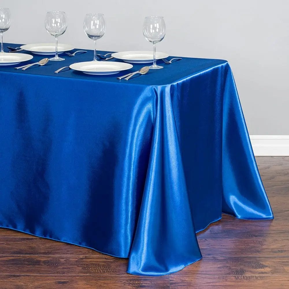  Showlu Fashion Store Royal blue / 228x396cm-90x156inch Rectangular Table Cloth Satin Cloth Square Table Cloth suitable for buffet table party holiday dinner wedding banquet decoration