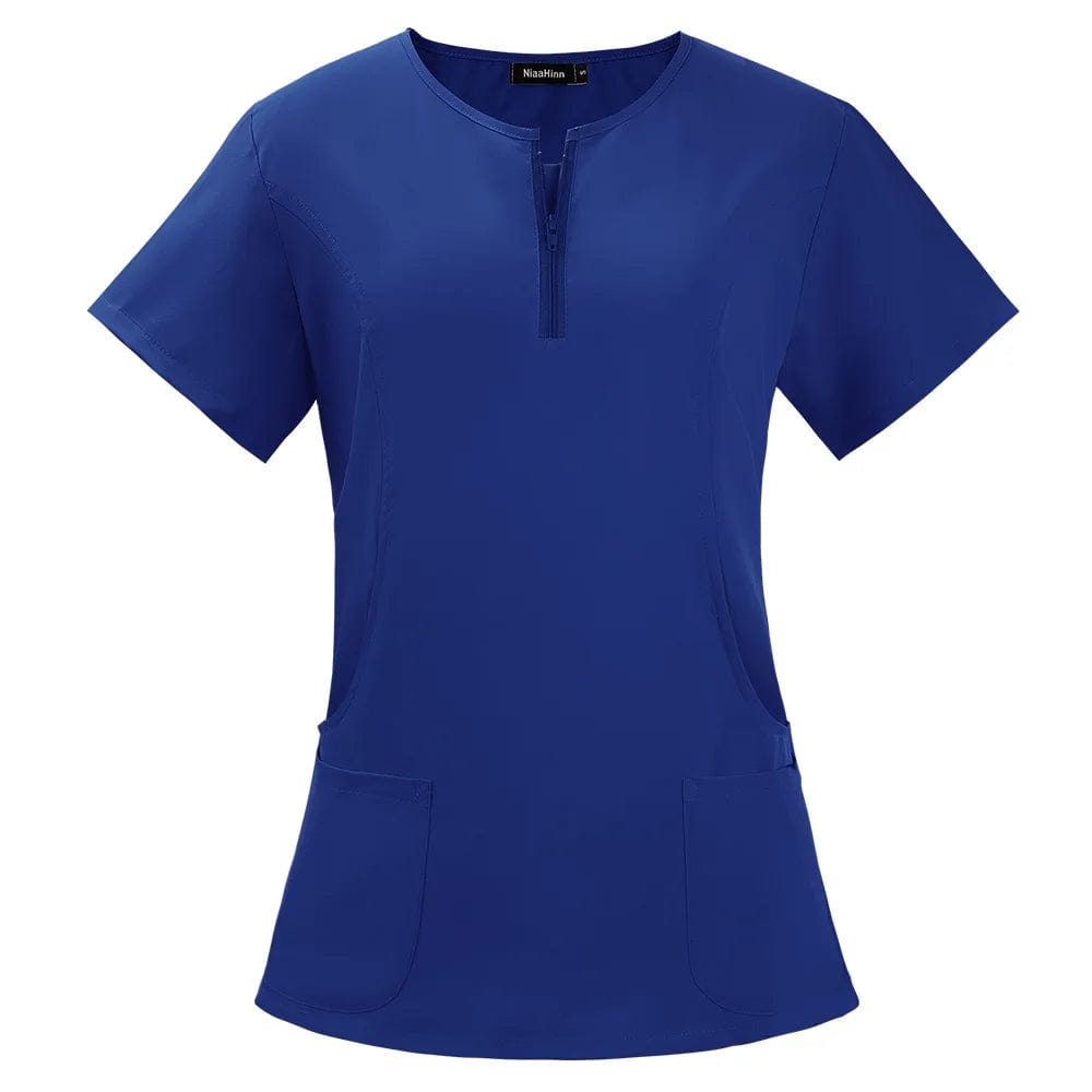 SHOWLU FASHION STORE royal blue tops / L Surgical Uniforms Woman Scrub Set Medical Nurse Beauty Salon Workwear Clinical Scrubs Top + Pant Spa Doctor Nursing Tunic Suit