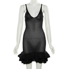  Showlu Fashion Store S / Black(Black) Sultry Knitted Cut-Out Sling Dress