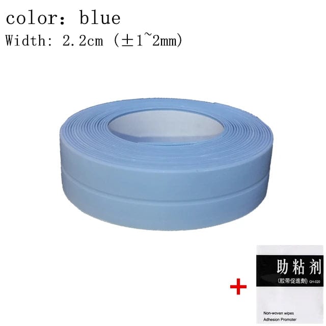  Showlu Fashion Store S-blue / 100CM For Bathroom Kitchen Accessories Shower Bath Sealing Strip Tape Caulk Strip Self Adhesive Waterproof Wall Sticker Sink Edge Tape