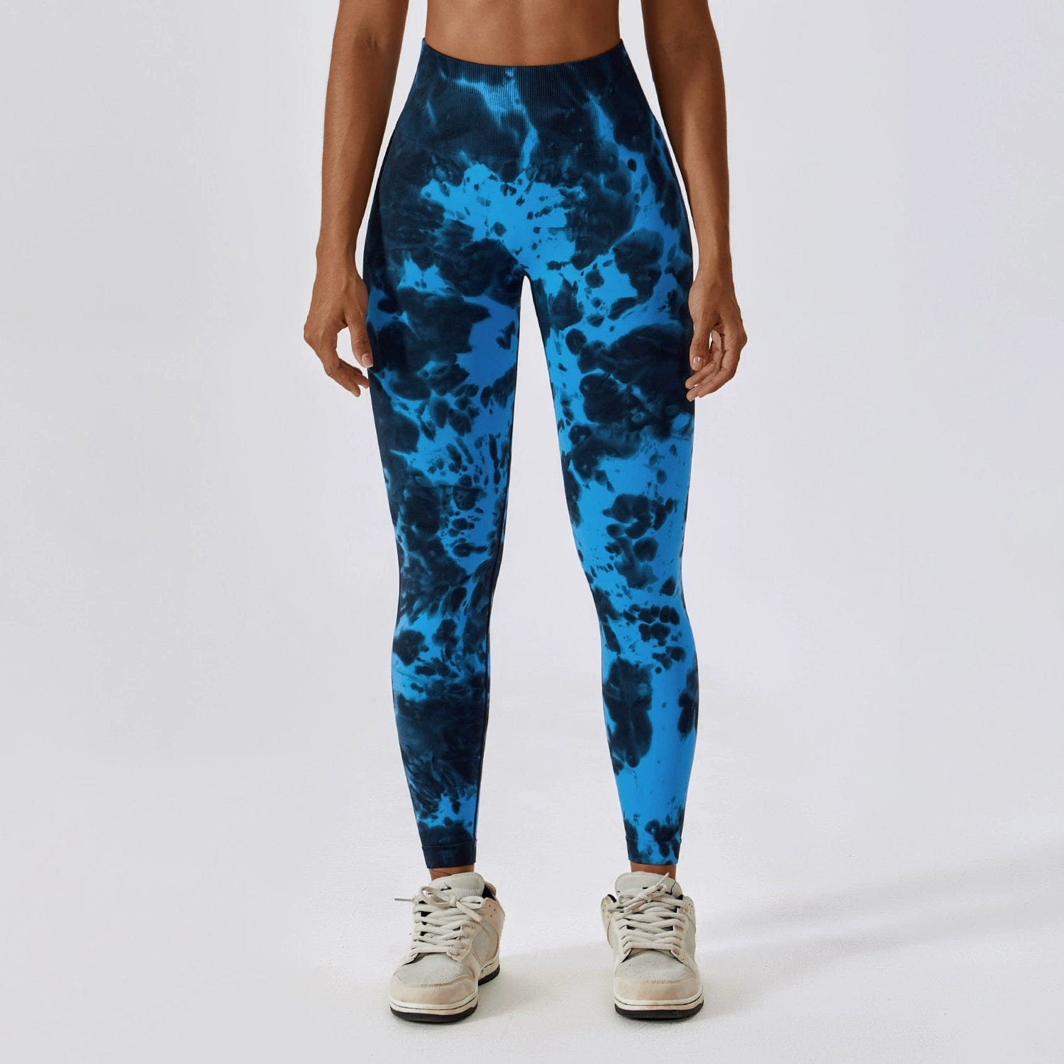  Showlu Fashion Store S / BLUE BLACK Fashion Tie Dye Seamless High Waist Yoga Pants Peach Hip Raise Fitness Pants Running Sports Tight Pants