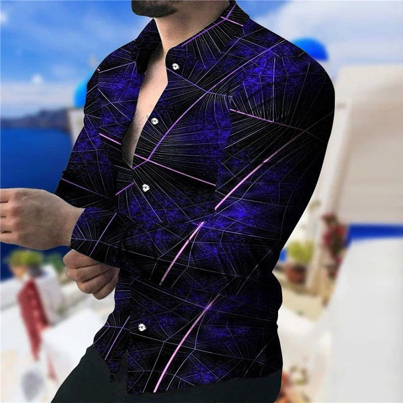 Showlu Fashion Store S9188403 / XXXL 2023 Hot selling New Fashion Men's Shirt Novelty Lapel Long Sleeves Casual Street Party Spring Autumn Quality Material Plus Size