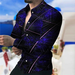  Showlu Fashion Store S9188403 / XXXL 2023 Hot selling New Fashion Men's Shirt Novelty Lapel Long Sleeves Casual Street Party Spring Autumn Quality Material Plus Size