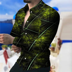 Showlu Fashion Store S91884032 / XXXL 2023 Hot selling New Fashion Men's Shirt Novelty Lapel Long Sleeves Casual Street Party Spring Autumn Quality Material Plus Size