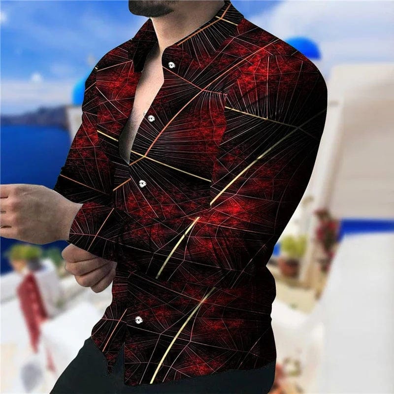 Showlu Fashion Store S91884033 / XXXL 2023 Hot selling New Fashion Men's Shirt Novelty Lapel Long Sleeves Casual Street Party Spring Autumn Quality Material Plus Size