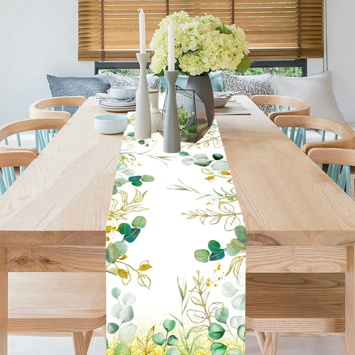 Sage green and gold disposable tableware set with paper plates, cups, and napkins, ideal for wedding and party decor