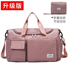 SHOWLU FASHION STORE Sakura Powder / Big Foldable Fashion One-Shoulder Business Trip Pending Travel Bag