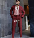 Royal blue slim fit men's suit by SHOWLU FASHION STORE, featuring cotton blend tuxedo jacket and matching pants for formal occasions