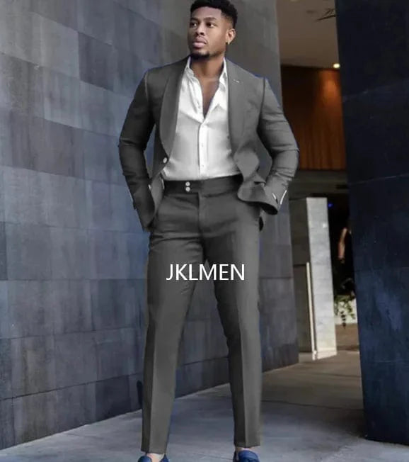 Royal blue slim fit men's suit by SHOWLU FASHION STORE, cotton blend tuxedo with blazer and matching pants, perfect for formal occasions